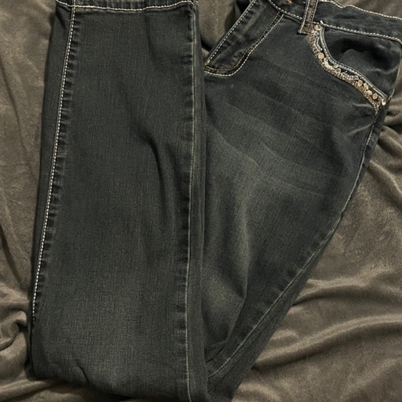 Earl Jeans Black Boyfriend Jeans with Embellished Crosses - Picture 2 of 3